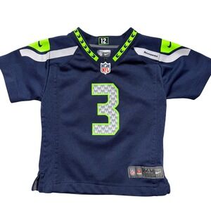 Nike Seattle Seahawks Russell Wilson 3 Football Jersey Navy Blue Toddler 24M